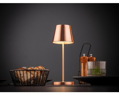 M&T Lampe de table rechargable " Merle "  couleur cuivre hauteur 30,5 cm