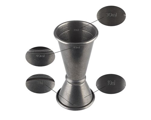 M&T Jigger 4cl /2cl  Vintage look set 2 jiggers