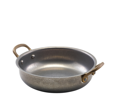 M&T Serving dish round with 2 handles  22 cm diameter vintage - stonewashed finish