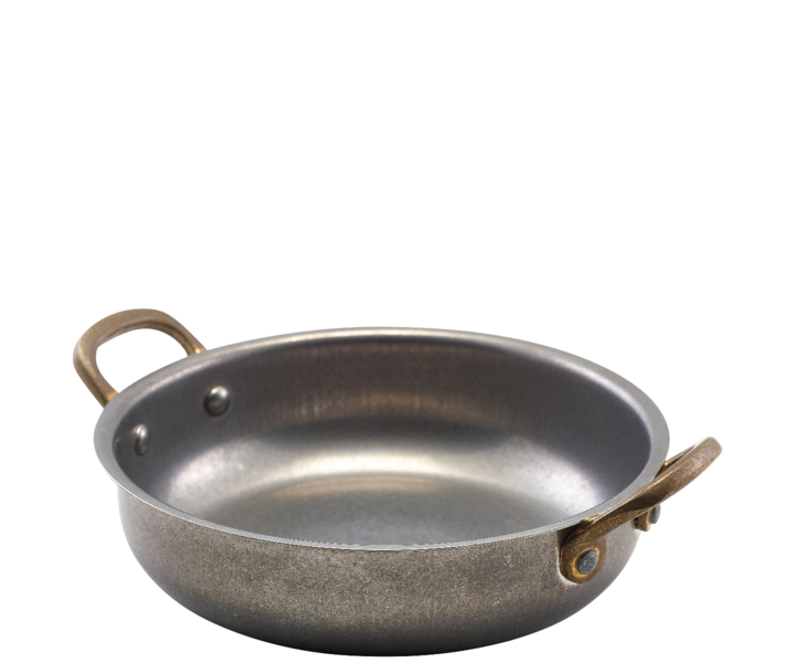 M&T Serving dish round with 2 handles  22 cm diameter vintage - stonewashed finish