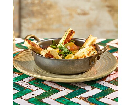 M&T Plat de service rond à 2 poignées 24 cm diamètre - finition vintage