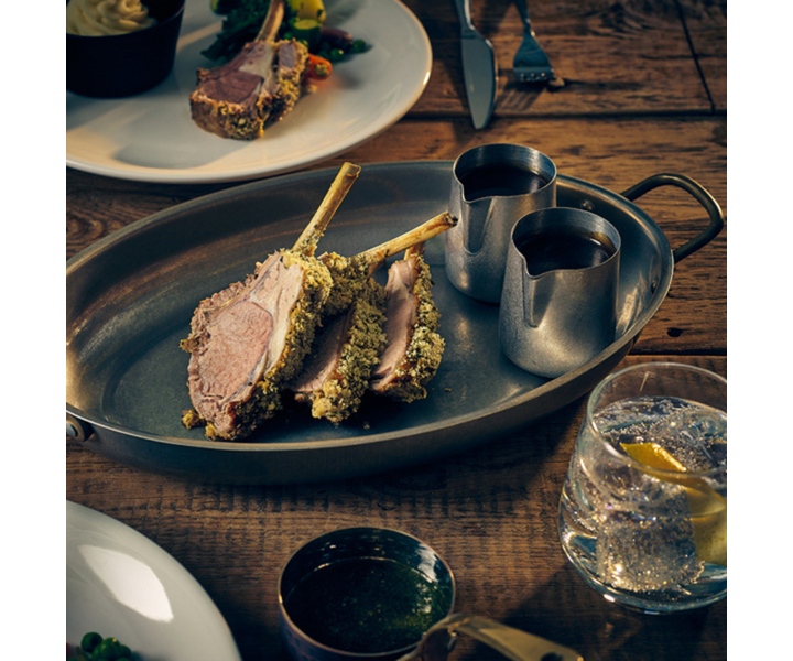 M&T Serving oval with 2 handles 16,5 x 12,5 cm vintage - stonewashed finish