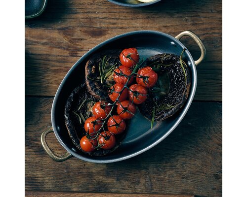 M&T Serving oval with 2 handles 18,5 x 13,5 cm vintage - stonewashed finish