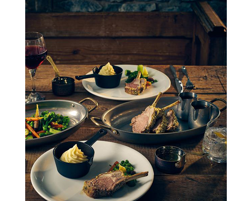 M&T Serving oval with 2 handles 30 x 21 cm vintage - stonewashed finish