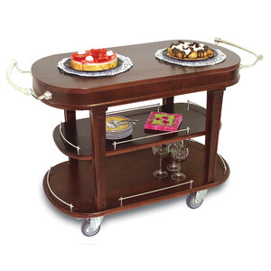 M&T Serving trolley 3 levels de luxe finish with silverplated accents