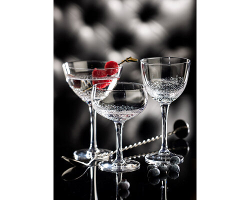 UTOPIA  Champagne - and Martini Cocktail glass 18 cl with bubbles effect  " BOTANIST "