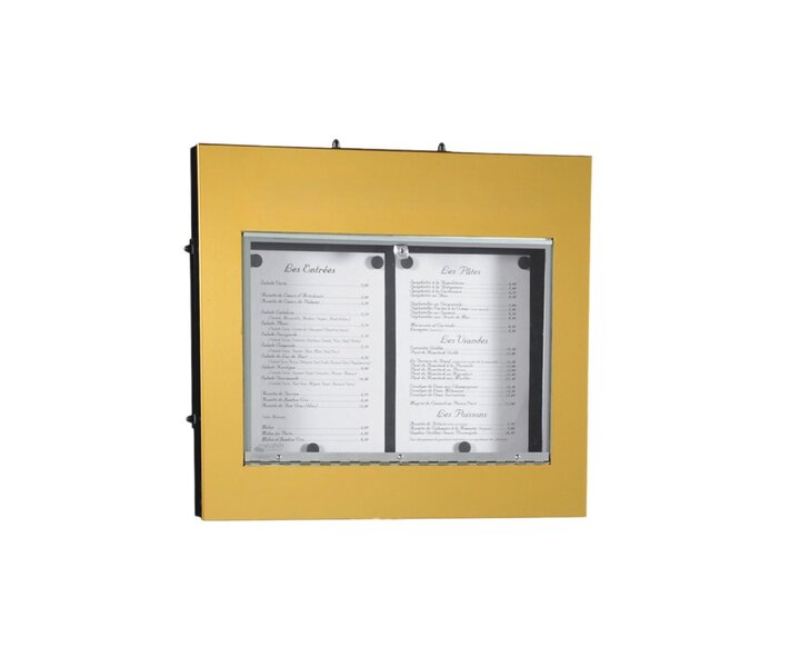 M&T Porte-menu A3 en acier inoxydable doré