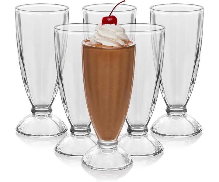 LIBBEY  Ijscoupe - Milkshake - smoothie - Cocktail glas 35 cl  " Shake shake shake "