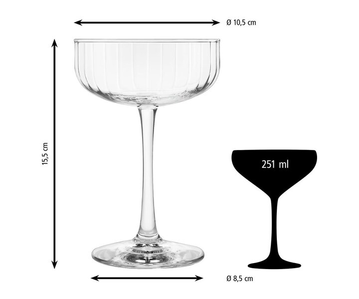 LIBBEY  Cocktail- & champagne coupe 25 cl  " Linear "
