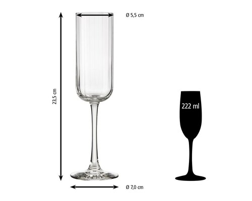 LIBBEY  Flûte à cocktail & champagne 22 cl  " Linear "