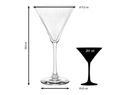 LIBBEY  Verre à Martini & cocktail 22 cl  " Linear "