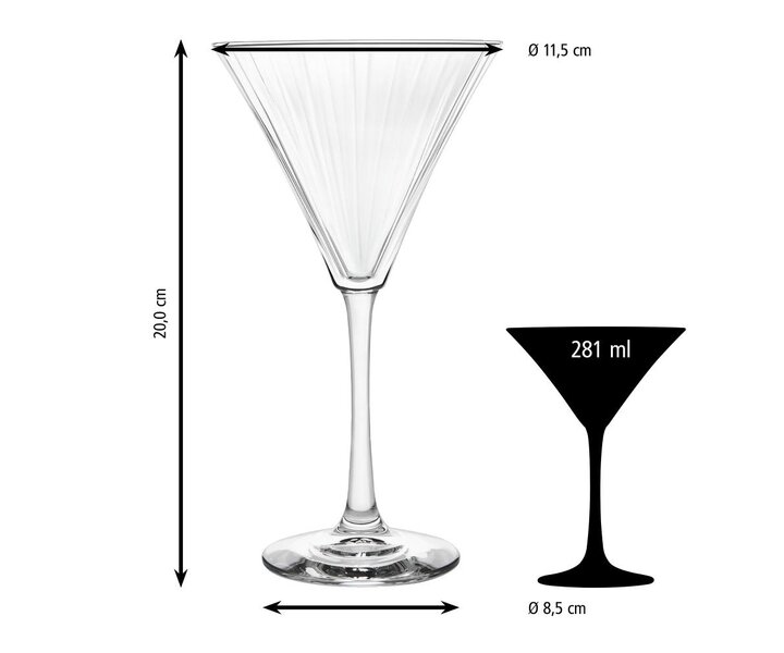 LIBBEY  Verre à Martini & cocktail 22 cl  " Linear "