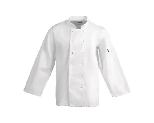 M&T Veste de cuisine mixte Whites Vegas blanche manches longues