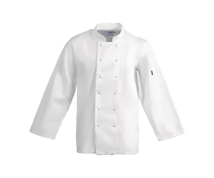 M&T Veste de cuisine mixte Whites Vegas blanche manches longues