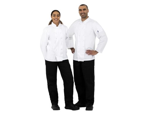 M&T Whites Vegas koksbuis lange mouw wit