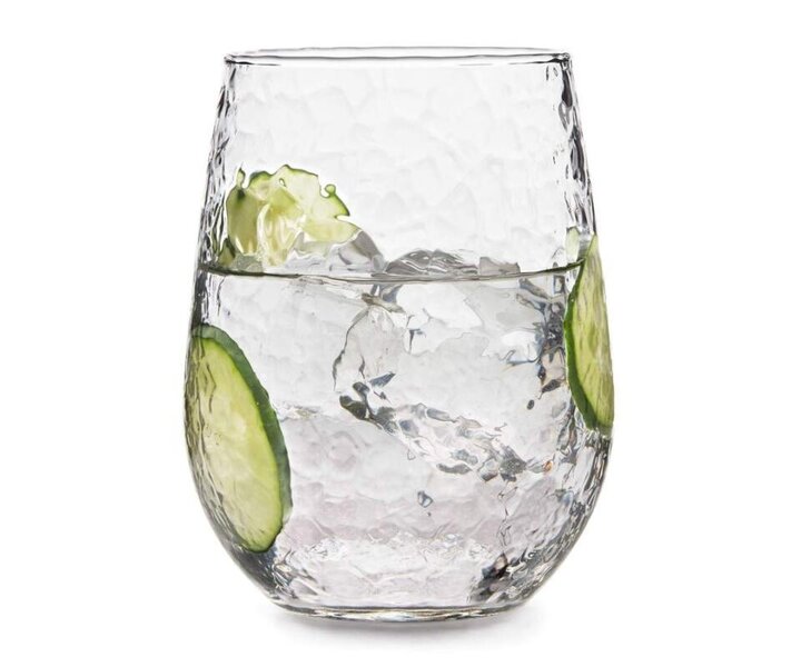 LIBBEY  Water- wijnglas 50 cl   "Stemless " Gehamerd aspect