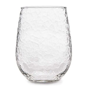 LIBBEY  Goblet à eau  & vin  50 cl " Stemless "   Aspect craquelé