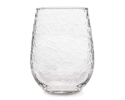 LIBBEY  Goblet à eau  & vin  50 cl " Stemless "   Aspect craquelé