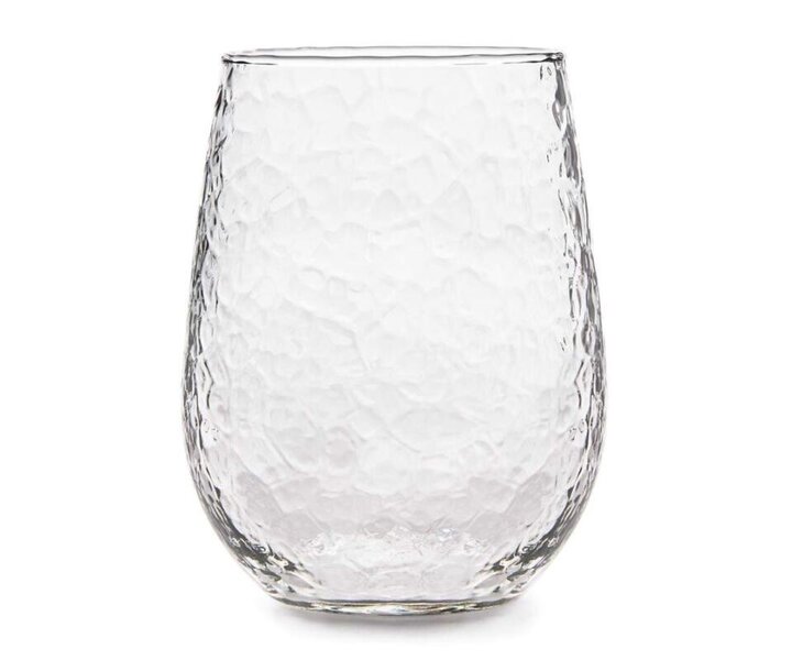 LIBBEY  Water- wijnglas 50 cl   "Stemless " Gehamerd aspect