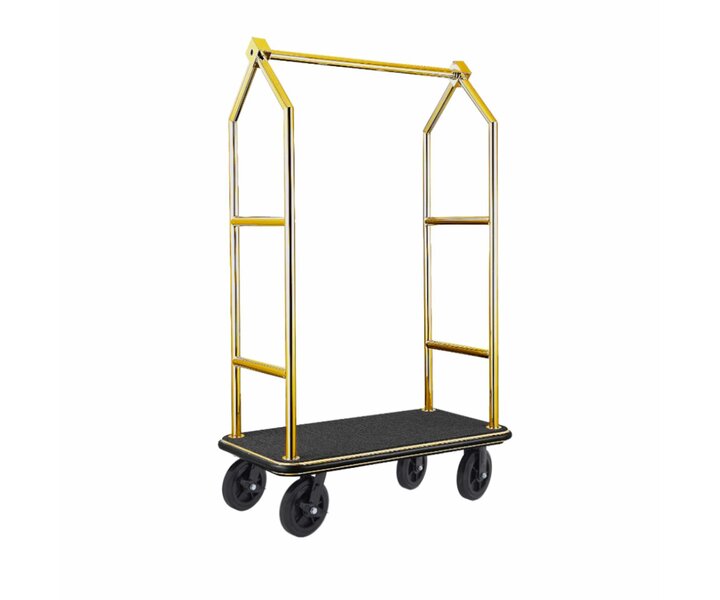 M&T Luggage trolley "  Gold  "   with black  carpet