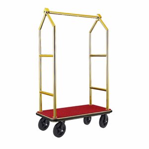 M&T Luggage trolley "  Gold  "   with red carpet