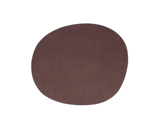 M&T Placemat 43,5x36,5cm organisch donkerbruin leder
