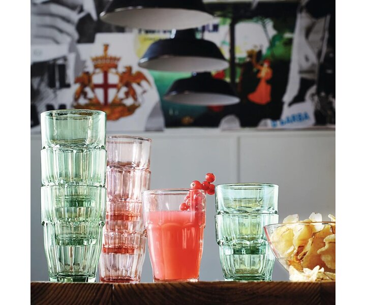 BORMIOLI ROCCO  Water - & softdrink glas 27 cl Perzik kleur " Rock Bar Lounge "
