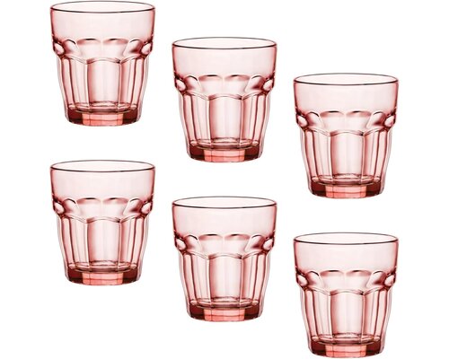 BORMIOLI ROCCO  Water - & softdrink glas 27 cl Perzik kleur " Rock Bar Lounge "