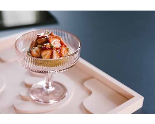 LA ROCHERE  Ice cream & sorbet saucer 33 cl  " Alice "   pink color