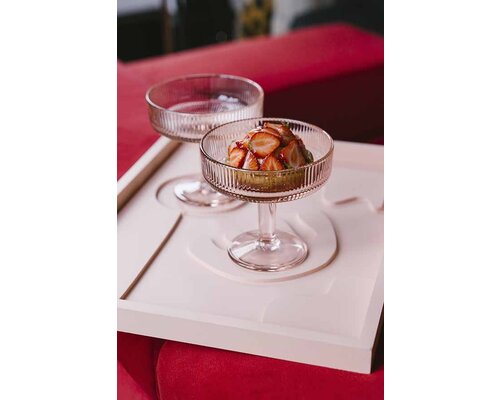 LA ROCHERE  Ice cream & sorbet saucer 33 cl  " Alice "   pink color