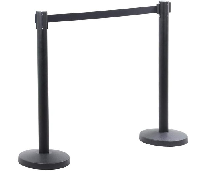 M&T Afbakeningpaal lengte 2 meter set 2 stuks zwart met zware voet