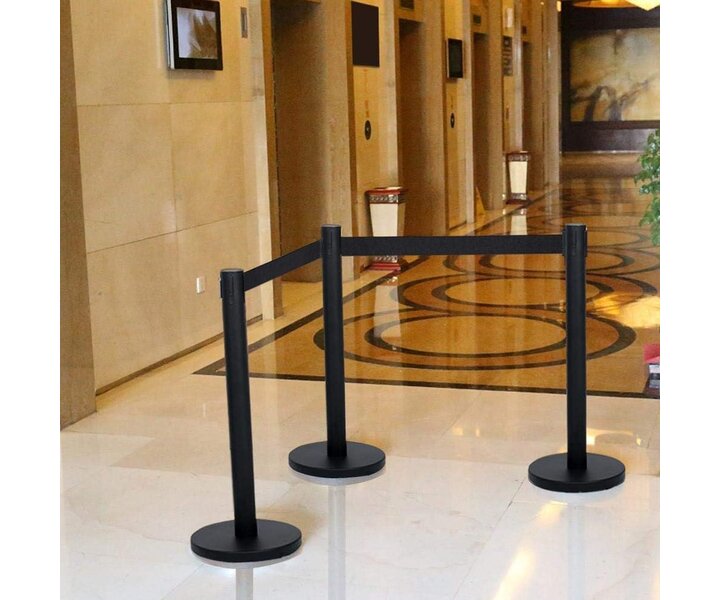 M&T Afbakeningpaal lengte 2 meter set 2 stuks zwart met zware voet