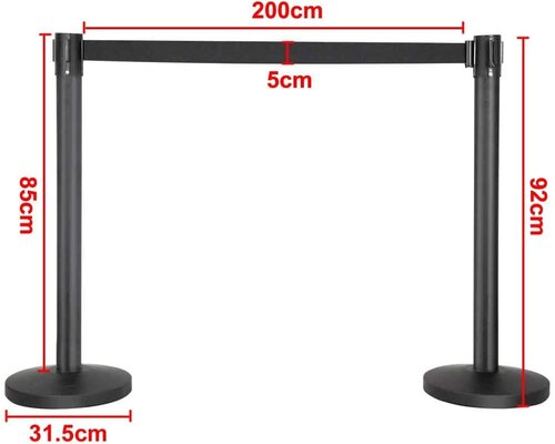 M&T Afbakeningpaal lengte 2 meter set 2 stuks zwart met zware voet