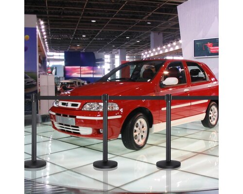 M&T Afbakeningpaal lengte 2 meter set 2 stuks zwart met zware voet