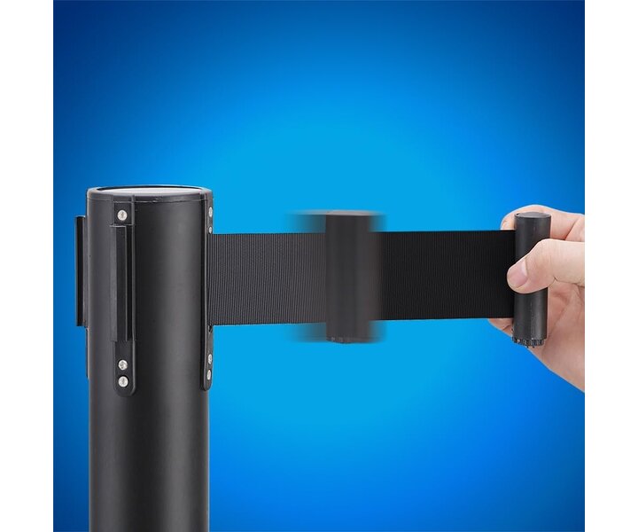 M&T Barrier pole lenght 2 meter set 2 pieces black with heavy foot.