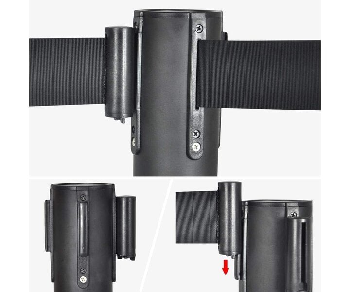 M&T Barrier pole lenght 2 meter set 2 pieces black with heavy foot.