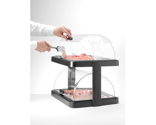 M&T Double roll-top cooling display Duo black finish