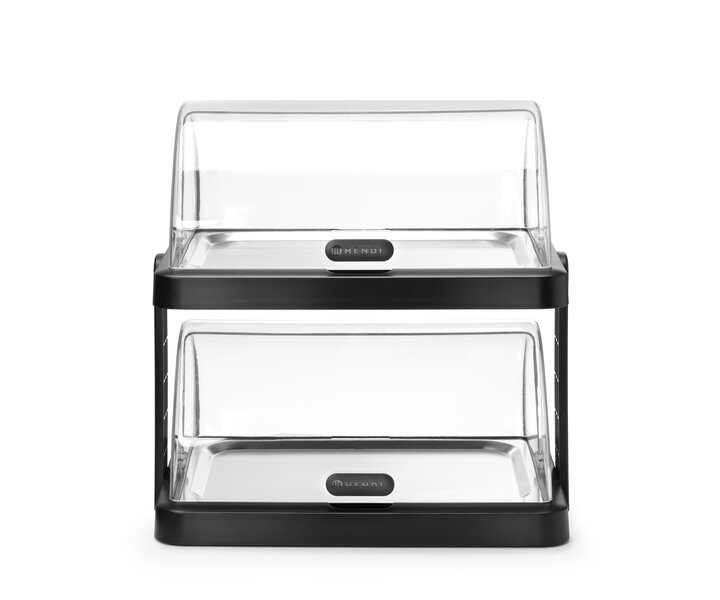 M&T Koeldisplay met dubbele rolltop  "Duo" zwarte kleur