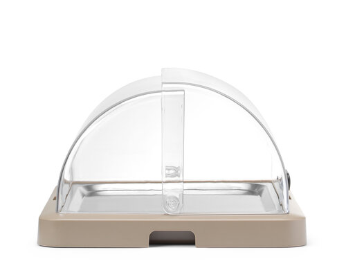 M&T Vitrine à couvercle coulissant roll-top couleur beige