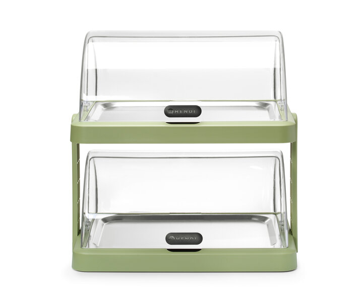 M&T Koeldisplay met dubbele rolltop  "Duo" groene kleur