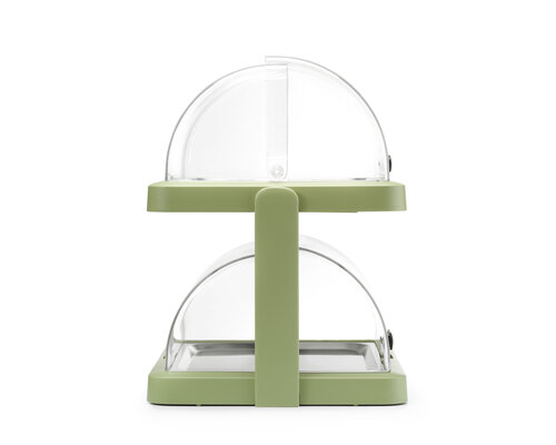 M&T Vitrine double à couvercle coulissant roll-top Duo couleur verte