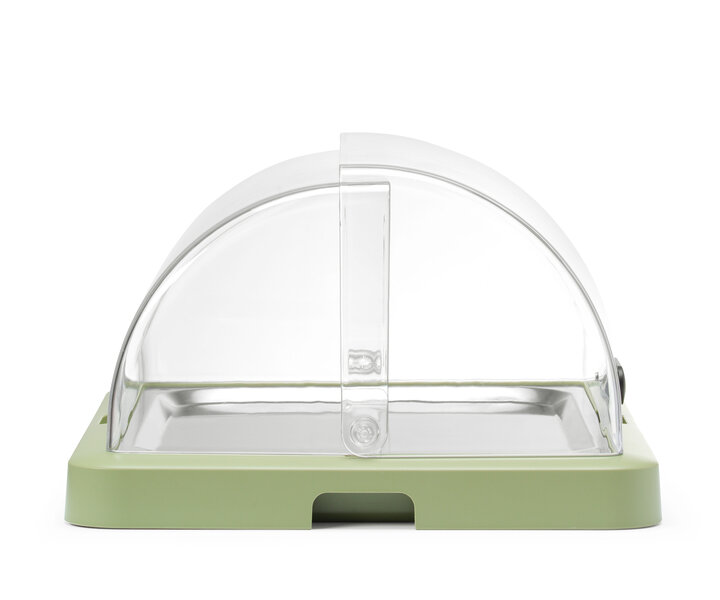 M&T Vitrine à couvercle coulissant roll-top couleur verte