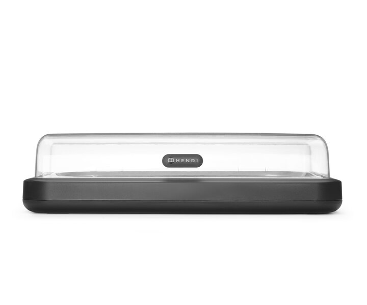 M&T Vitrine à couvercle Uniq couleur noire  avec couvercle transparent ABS