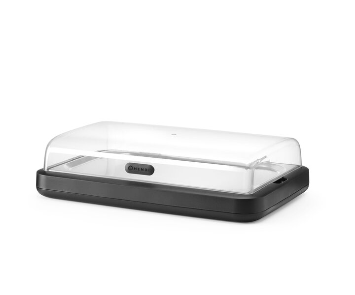 M&T Vitrine à couvercle Uniq couleur noire  avec couvercle transparent ABS