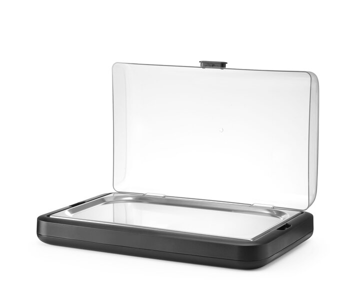 M&T Koeldisplay Uniq zwarte kleur met een transparante deksel van ABS