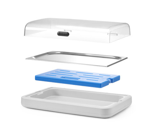 M&T Vitrine réfrigérée Uniq couleur blanche avec couvercle transparent ABS