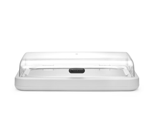 M&T Cooling display Uniq white finish with clear lid made of ABS