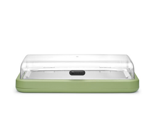 M&T Koeldisplay Uniq groene kleur met een transparant deksel van ABS