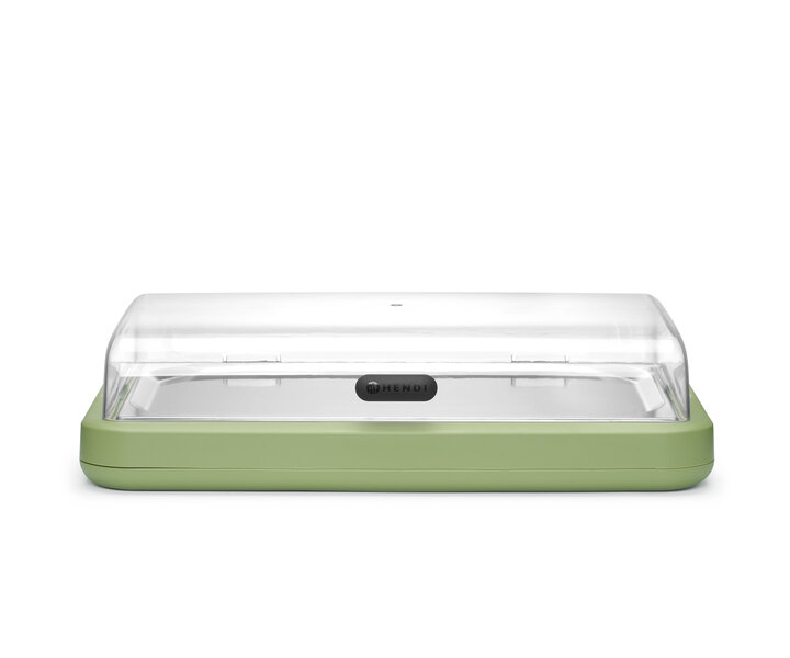 M&T Vitrine réfrigérée Uniq couleur verte avec couvercle transparent ABS