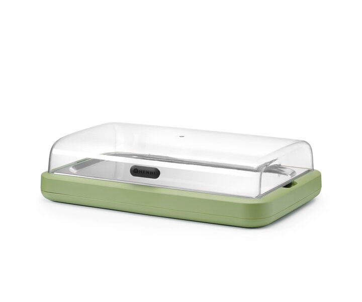 M&T Vitrine réfrigérée Uniq couleur verte avec couvercle transparent ABS